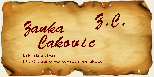 Žanka Caković vizit kartica